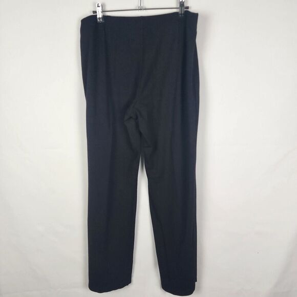 Eileen Fisher Black Pull On Wideleg Pants Size Medium Minimalist Neutral Classic - Picture 2 of 6